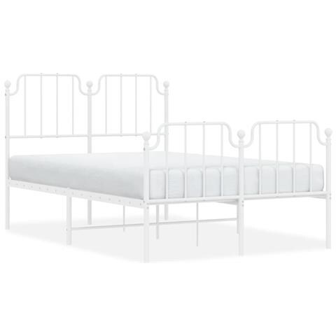 Giroletto Con Testiera E Pediera Metallo Bianco 120x200 Cm - Foto 2