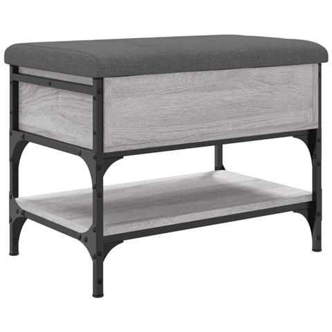 Panca Porta Scarpe Grigio Sonoma 62x42x45 Cm Legno Multistrato - Foto 2