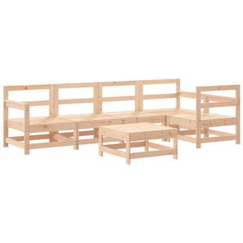 Set Salotto Da Giardino 6 Pz In Legno Massello Di Pino - Foto 2