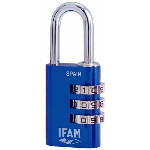 Lucchetto A Combinazione Combi30 Azzurro Alluminio Acciaio Cromato (3 Cm) - Foto 1