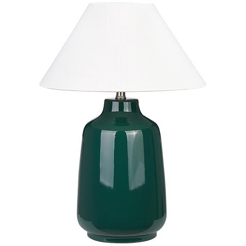 Lampada Da Tavolo Careta Ceramica Verde Scuro - Foto 2