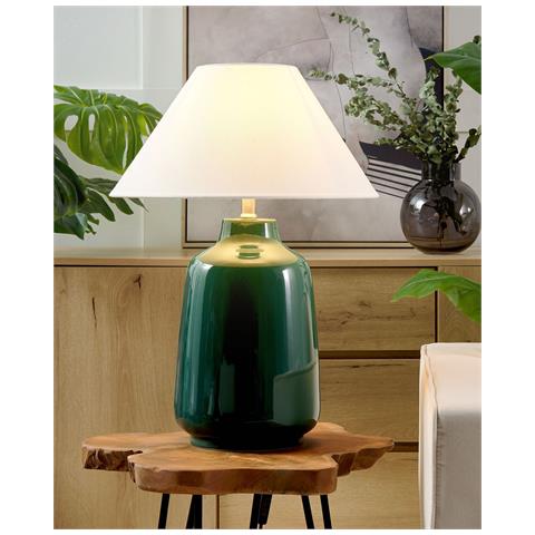Lampada Da Tavolo Careta Ceramica Verde Scuro - Foto 7