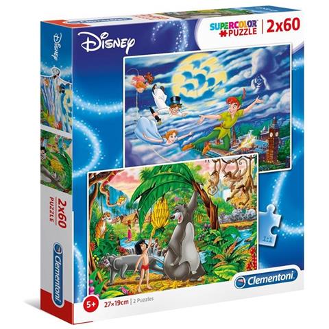 Puzzle 2x60 Peter Pan E Il Libro Della Giungla (cle21613) - Foto 1
