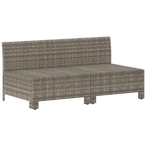 Divano Da Giardino A 2 Posti Con Cuscini In Polyrattan Grigio - Foto 2