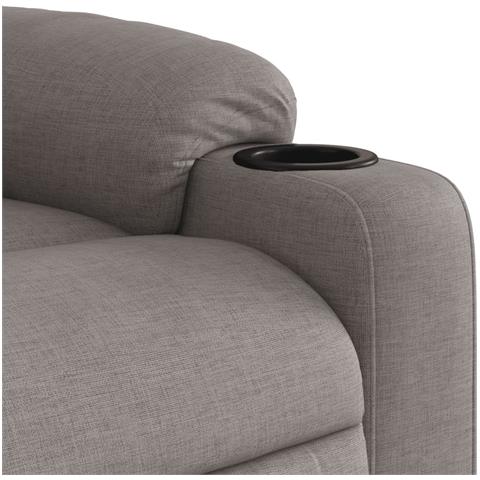 Poltrona Massaggiante Reclinabile Tortora In Tessuto - Foto 8