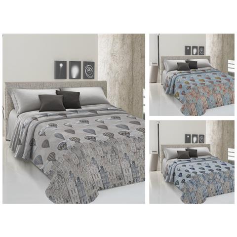 Copriletto Piquet Primavera Estate 100% Cotone Disegno Volare Piazza E Mezza Azzurro - Foto 2