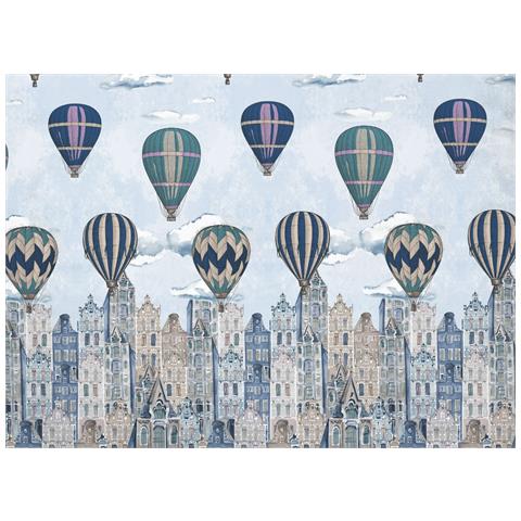 Copriletto Piquet Primavera Estate 100% Cotone Disegno Volare Piazza E Mezza Azzurro - Foto 5