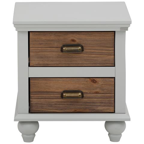 Hanna Comodino Con 2 Cassetti In Mdf Grigio E Pennello Natura - Foto 2