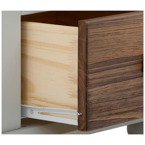 Hanna Comodino Con 2 Cassetti In Mdf Grigio E Pennello Natura - Foto 6