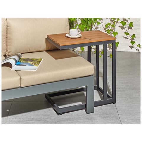Tavolino Da Giardino Messina 60 Cm 35 Cm Nero - Foto 1