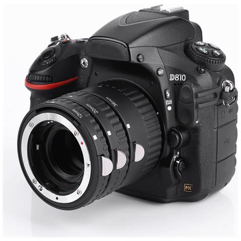 Set Di Tubi Di Prolunga Macro Con Messa A Fuoco Automatica, Anello Adattatore Per Tubo Di Prolunga Macro Con Messa A Fuoco Automatica Da 12 Mm, 20 Mm E 36 Mm Per Nikon Black - Foto 3