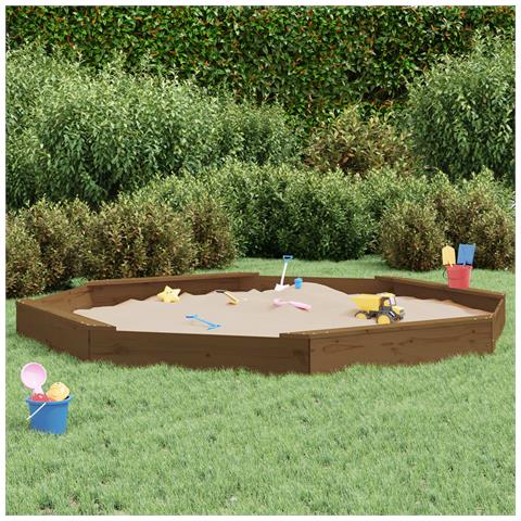 Sabbiera Con Sedute Ambra Ottagonale In Legno Massello Di Pino - Foto 1