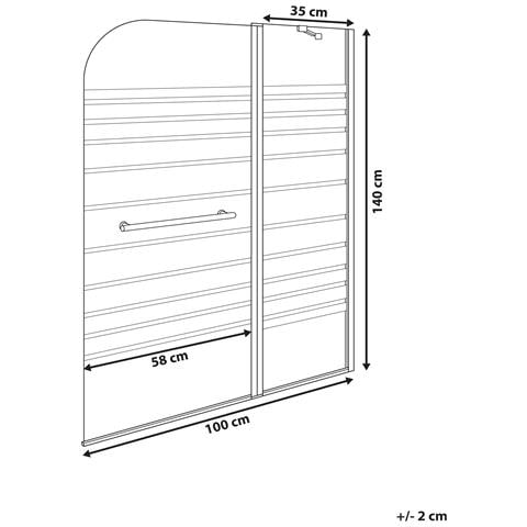 Parete Doccia Per Vasca Tuapi 140 X 100 Cm Nero - Foto 2