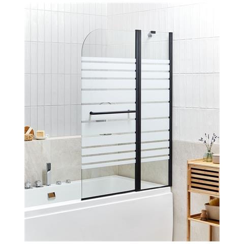Parete Doccia Per Vasca Tuapi 140 X 100 Cm Nero - Foto 1