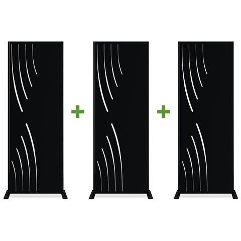 Set Di 3 Pannelli Decorativi Veleta Nero H.160cm Fantasia Lato Sinistro - Foto 1