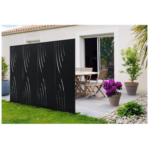 Set Di 3 Pannelli Decorativi Veleta Nero H.160cm Fantasia Lato Sinistro - Foto 2