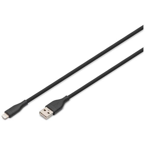 Cavo di collegamento in silicone Lightning, USB-A - Lightning 1 m, nero - Foto 1