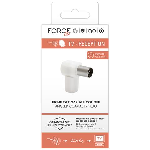 Spina Tv Coassiale 9,52 Mm Angolata Femmina Senza Interferenze, Bianco - Foto 3