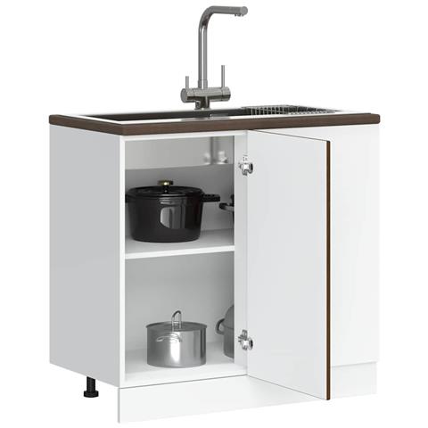 Mobile Base Lavello Lucca Rovere Marrone In Legno Multistrato - Foto 3