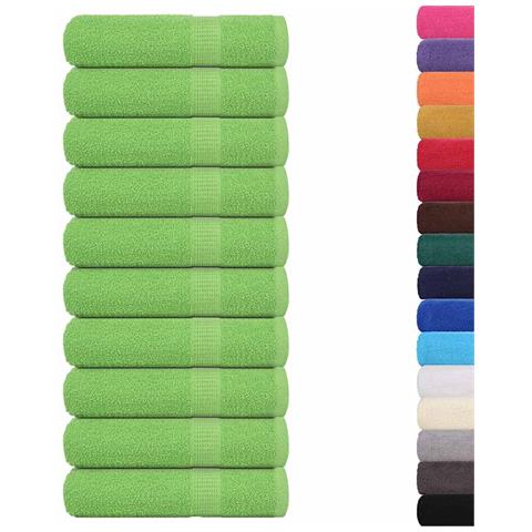 Asciugamani 10 Pz Verde Mela 50x100 Cm 360 G/m 100% Cotone - Foto 2