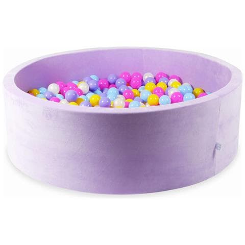 Ballenbak 130x40 Fluweel Zacht Paars Met Ballen 700 St. (roze, Geme Leerd, Geel, Babyblauw, Zeemeermineffect) - Foto 1