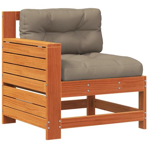 Lusso Casadino - Divano Giardino Senza Braccioli Con Cuscino Marrone Cera Pino - Foto 1