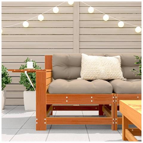 Lusso Casadino - Divano Giardino Senza Braccioli Con Cuscino Marrone Cera Pino - Foto 2