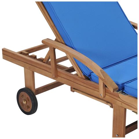 Lusso Casadino -  Lettini Prendisole Con Cuscini 2 Pz In Legno Di Teak Blu - Foto 8