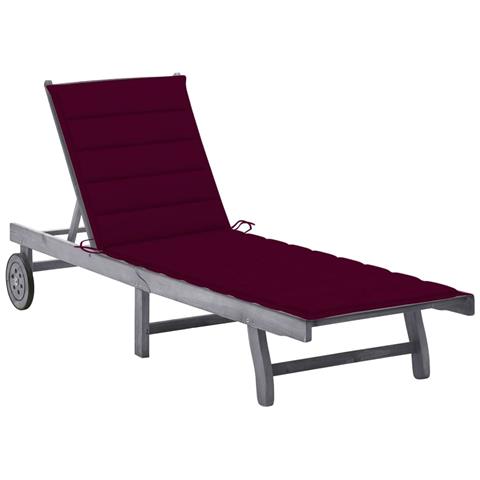 Sdraio Da Giardino Grigia Con Cuscino In Massello Di Acacia - Foto 2