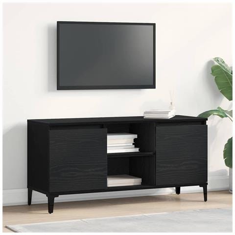 Mobile TV in Legno Ingegnerizzato Nero 102x35x50 cm - Foto 2