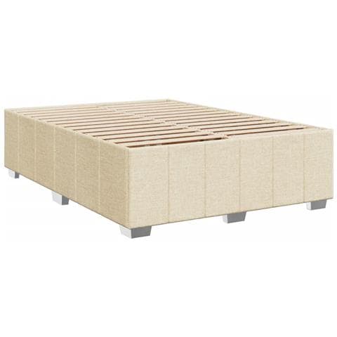 Giroletto a Molle con Materasso Crema 160x200 cm in Tessuto - Foto 9