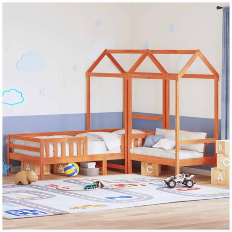 Giroletto con Panca e Tetto Cera 90x200 cm Legno Massello Pino - Foto 2