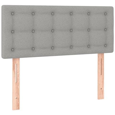 Letto a Molle Materasso e LED Grigio Chiaro 120x190 cm Tessuto - Foto 9