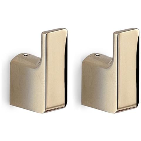 2 Appendiabiti Da Muro In Ottone E Cromall Pi27 Serie Pirenei Oro - Foto 1