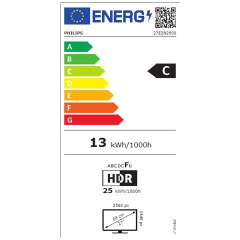 2000 Series 27e2n2500/00 Monitor Pc 68,6 Cm (27'') 2560 X 1440 Pixel Quad Hd Lcd Nero - Foto 2