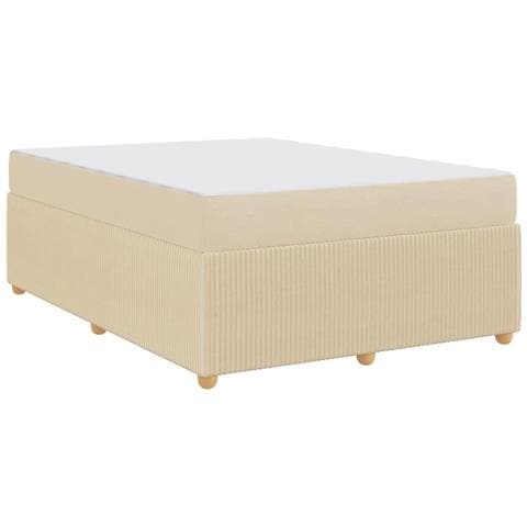 Struttura letto con materasso Crema 140 x 200 cm Tessuto - Foto 1