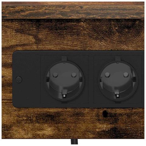 Comò con stazione di ricarica con lo scaffale 2 pcs Rovere fumo - Foto 9