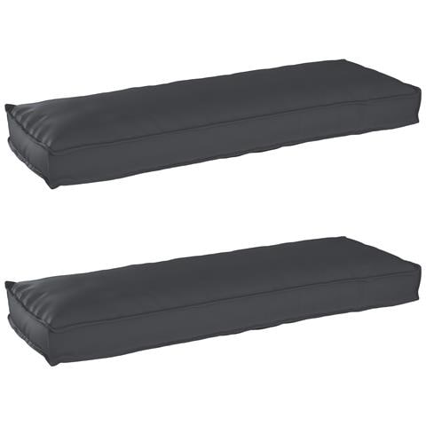Set di Cuscini per Pallet 2 pcs Nero 120 x 40 x 8 cm - Foto 1