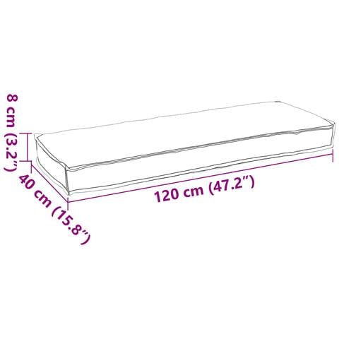 Set di Cuscini per Pallet 2 pcs Nero 120 x 40 x 8 cm - Foto 7