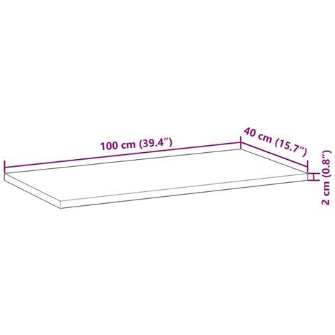 Piano Tavolo Rettangolare 100x40x2 cm Legno Massello di Acacia - Foto 9