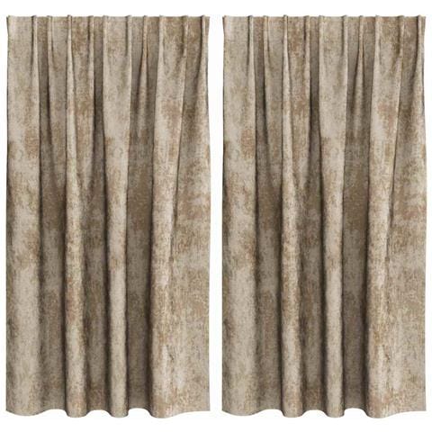 Tenda con tende 2 pcs Champagne 140 x 140 cm Velluto - Foto 1