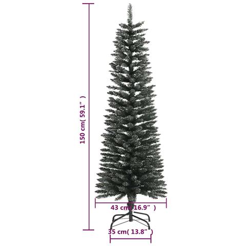 Lusso Casadino -  Albero Di Natale Artificiale Sottile Con Base Verde 150 Cm Pvc - Foto 8