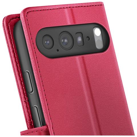 Custodia A Portafoglio Per Google Pixel 10 Pro Con Cover Magnetica Staccabile, Rosso - Foto 5
