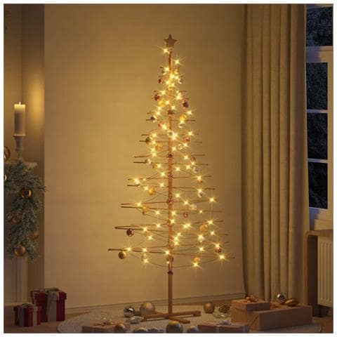 Albero di Natale in legno con supporto Marrone 210 cm Bambù - Foto 2