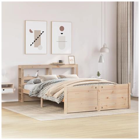 Giroletto con Testiera 140x190 cm in Legno Massello di Pino - Foto 2