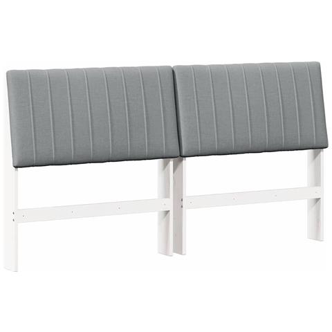 Testiera imbottita Grigio chiaro 200 cm Pino massello - Foto 1