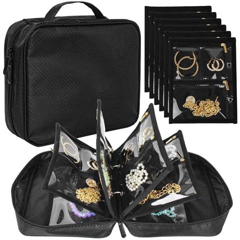 Custodia Portatile Da Viaggio Per Gioielli - Organizer A Libro Con Tasche Trasparenti In Pvc - Foto 1
