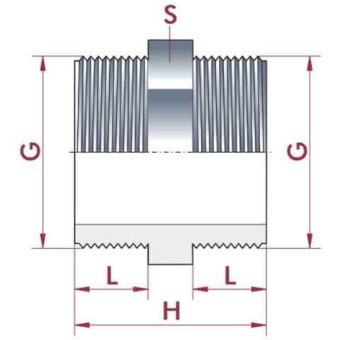 Raccordi Pvc  Doppio Nipplo Pvc-u 3/4  Ag X Ag Per Tubi - Foto 2
