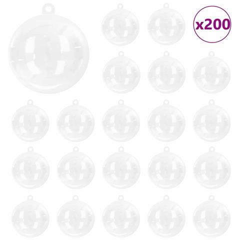 Set di Palle di Natale 200 pcs Trasparente Ø 5 cm - Foto 1
