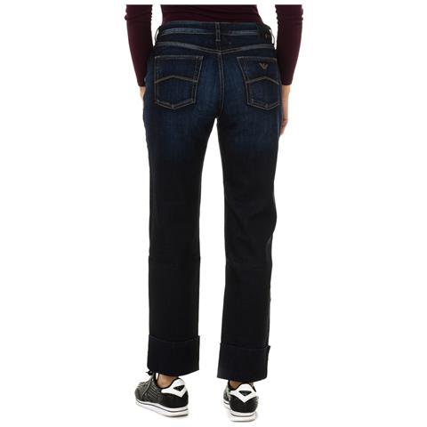 Pantaloni Lunghi In Denim Effetto Consumato Da Donna 6y5j11-5d2uz - Foto 2